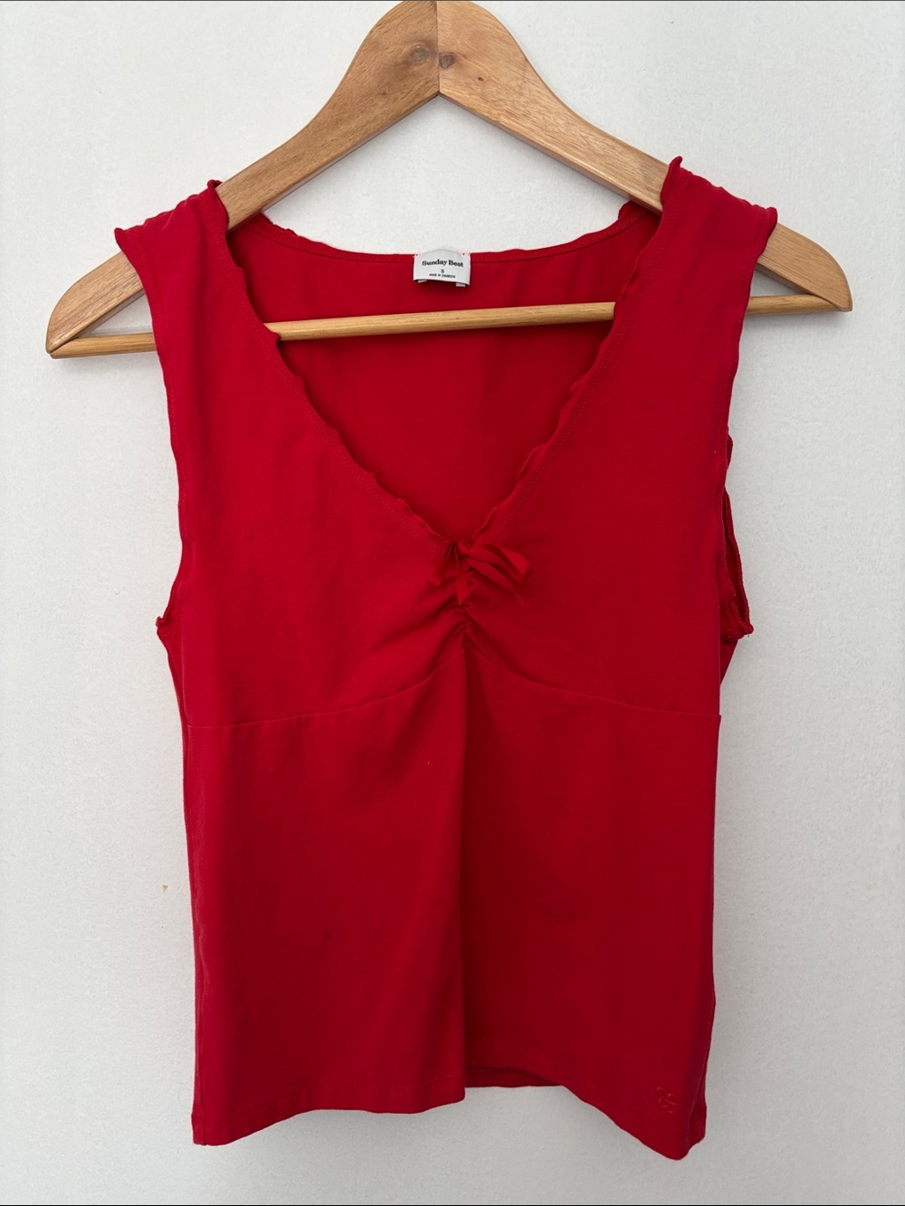 Sunday Best Red V-Neck Tank Top